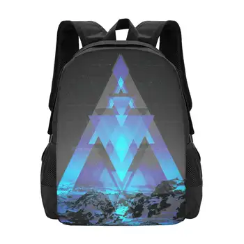 Ни реальный, ни воображаемый дизайн узора Рюкзак Школьные сумки Геометрические горы Светящиеся современные пейзажи Геометрические линии
