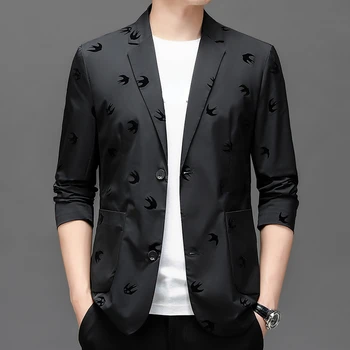 Новый бутик Мужская мода Бизнес Джентльмен Британская мода Тенденция Повседневная Облегающая Корейская Версия Свадебный блейзер