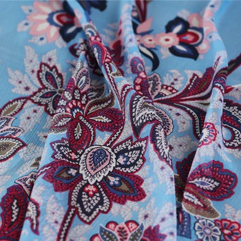 красная малина 8momme цветы печатные морщинистые шифоновые шелковые ткани материалы одежды лето женское платье швейная ткань бесплатная доставка