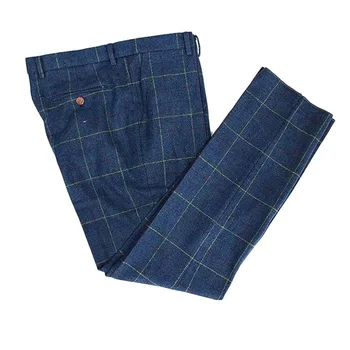  Новые мужские брюки Premiun Tweed Blend Flat Front Check Брюки Модные мужские брюки