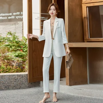 Женский пиджак с рукавом три четверти Летний тонкий 2023 Новый высококачественный деловой костюм