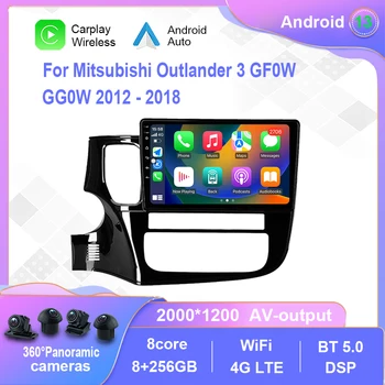Android 12.0 для Mitsubishi Outlander 3 GF0W GG0W 2012-2018 Автомагнитола Мультимедийный видеоплеер Навигация No 2din 2 din dvd