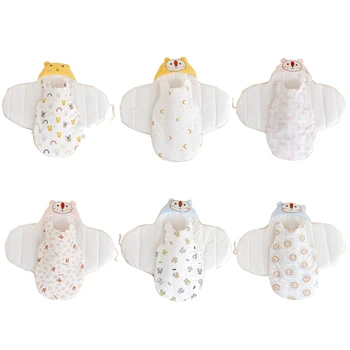 Удобное детское одеяло Стиль бабочки Стеганое хлопковое пеленальное одеяло Спальный мешок для младенцев и малышей Y55B