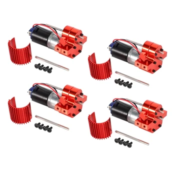 4X 370 Brushed Motor + Alloy Heat Sink Коробка передач со стальными шестернями для WPL Henglong C14 C24 B14 B24 B16 B36 Красный
