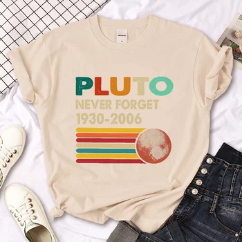 Never Forget Pluto Retro Space Science футболка женская летняя верхняя женская японская одежда