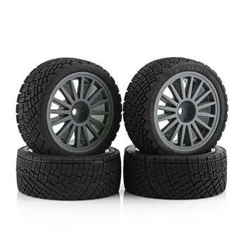 Резиновая шина колеса для раллийного автомобиля Tamiya 1/10, серый