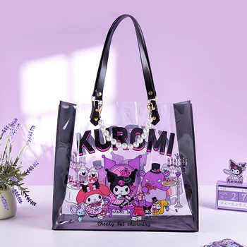 Kawaii Sanrio Аниме My Melody Kuromi Cartoon Queen Party Collection Прозрачная желейная сумка с принтом Подарок для подруги