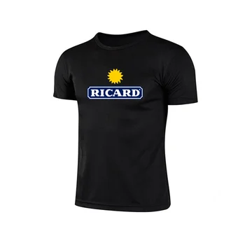 Летняя повседневная спортивная мода Ricard с круглым вырезом и коротким рукавом, мужская футболка большого размера, свободная, быстросохнущая, удобная