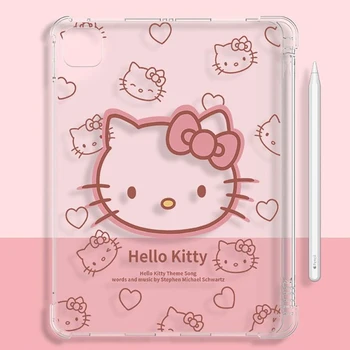 Kawaii Sanrio Hello Kitty Защитный чехол для iPad Мультяшный Ipad Pro 2022/2021 Mini6/5/4 Прозрачный Air5/4/3 Устойчивый к падениям