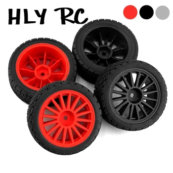 4 шт. 67 мм резиновая шина колеса для Tamiya XV01 XV02 TT01 TT02 PTG-2 WRC Hyundai i20 1/10 RC Детали для обновления гоночного автомобиля