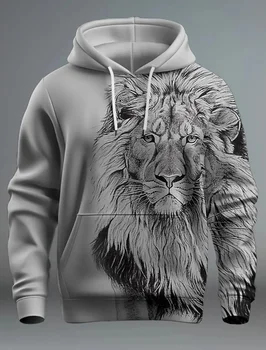 Animal Lion 3D-печатная мужская повседневная модная толстовка с капюшоном оверсайз уличный хип-хоп харадзюку пуловер весна и осень спортивная рубашка Y2K