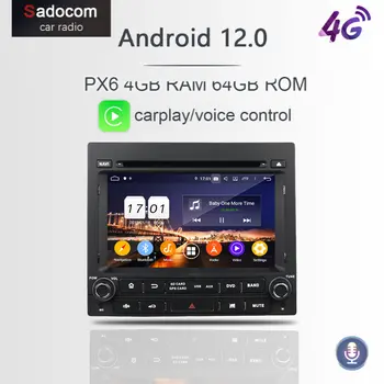 PX6 DSP IPS TDA7851 Android 12.0 4G RAM 68 ГБ ROM 8Core Автомобильный DVD-плеер GPS RDS авторадио Wi-Fi Bluetooth 5.0 для PEUGEOT PG 405