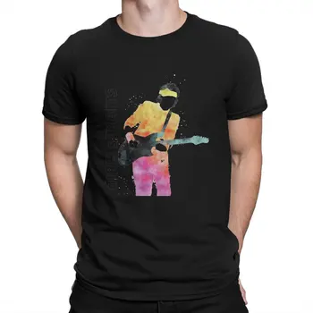 Музыкальная футболка Мужская хлопковая винтажная футболка O Neck Dire Straits Band Tees Топы с коротким рукавом Графика