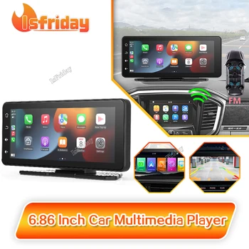 Портативный 6,86-дюймовый автомобильный мультимедийный плеер Carplay Android Автомонитор GPS-навигация Сенсорный экран Автомобильное радио DVR Приборная панель