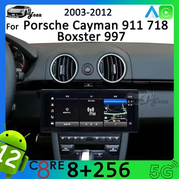 Yoza Carplay Автомагнитола для Porsche 911 718 2003-2012 Android11 Сенсорный экран Мультимедийный плеер GPS Навигация Стерео 5G WIFI GPS