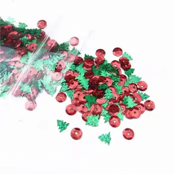  15 г / упаковка 6 мм вогнутая 7 мм рождественская елка пвх свободные рождественские листья блестки украшение на хэллоуин ремесло детские аксессуары DIY