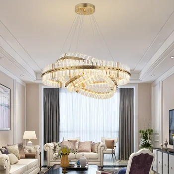  светодиодная круглая хрустальная люстра подвесные светильники для гостиной спальни лестница светильник роскошный домашний внутренний освещение