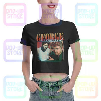 George Michael 90S Женская укороченная футболка Футболка Редкая натуральная высококачественная женская рубашка в стиле ретро
