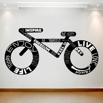 Большая наклейка на стену, художественная съемная классическая велосипедная наклейка, любитель велосипедов, украшение дома, спальня, виниловая наклейка на стену2CE21