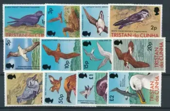 12 ШТ., Тристан-да-Кунья, 1977 г., Птичья марка, настоящие оригинальные почтовые марки для коллекции, MNH