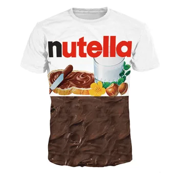 Новый 3D-печатный окрашенный Nutella Еда Одежда Мода Мужчины Женщины Футболка Плюс Размер S-7XL Four Seasons Повседневная уличная одежда оверсайз