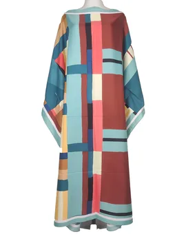 Африканский стиль Новая мода Многоцветные печатные свободные летние платья-кафтаны в стиле бохо Оверсайз Европа Пляжные купальники Длинная Абая