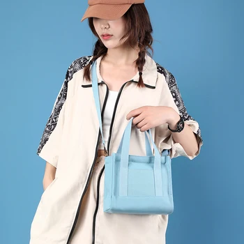2023 Новая корейская сумка на молнии Горячая продажа холщ сумка для переноски портативная холщовая женская сумка разных цветов