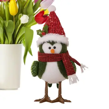  Светящаяся птица Украшение с плюшевым шарфом Праздничный светодиодный орнамент птицы Вязаная плюшевая птица для рождественских украшений многоразового