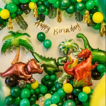 Динозавр День Рождения Украшение Воздушные Шары Джунгли Сафари Тематическая Вечеринка Детские Игрушки Животные Воздушный Душ Мальчики День Рождения Суппли