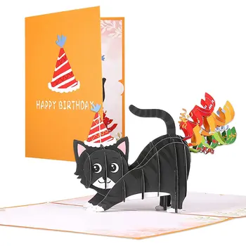 Поздравительная открытка Складные привлекательные благословляющие карты Сюрприз ручной работы Фестиваль Поставка для использования приглашения на день рождения