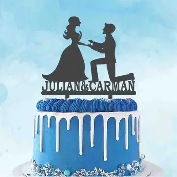  персонализированный топпер для свадебного торта на заказ имя пары невеста жених силуэт для украшения торта на годовщину свадьбы
