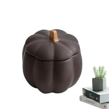 керамический контейнер для тыквы с крышкой моющийся жестяной чашка для свечи для украшения аксессуары для домашнего декора для гостиной, кабинета, крыльца
