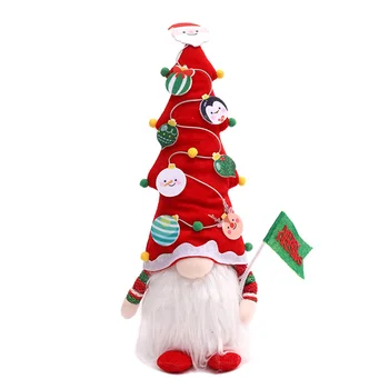 Рождественские гномы Плюшевая эльфийская безликая кукла Рождественские украшения Шведские гномы Скандинавские украшения для дома Красный