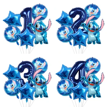Disney Star Baby Stitch Foil Balloon Детские игрушки 3 4 5-й день рождения Празднование Интерьер Украшение дома Globos Supplies