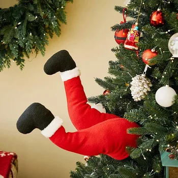 Украшение для рождественской елки Рождественские плюшевые ноги пожилых эльфов Рождественские украшения Украшения для дома
