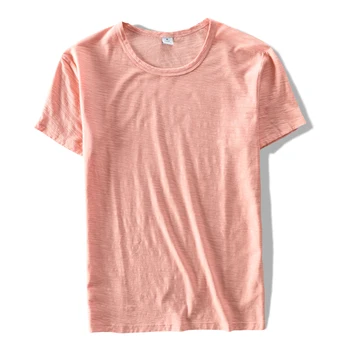 Италия бренд футболка мужская хлопковая повседневная футболка с коротким рукавом мужская летняя розовая модная мужская футболка чистая одежда мужская камиза