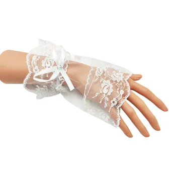 Кружева без пальцев Свадебная перчатка для женщин Девушка Вечерние аксессуары