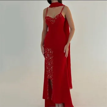 MINGLAN Стильное длинное вечернее платье Sweetheart Crystal для женщин Вечеринка Летний стиль Элегантная мода Формальное выпускное платье Новинка 2023