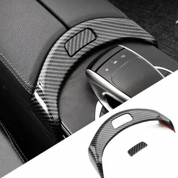 Карбоновое украшение рамки подлокотника автомобиля для Mercedes Benz C Class W205 GLC X253 2014-2020