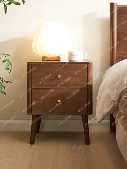  Прикроватная тумбочка из массива дерева Современная Северная Америка Черный орех Маленький шкафчик для спальни в квартире