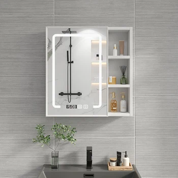 Space алюминиевый интеллектуальный зеркальный шкаф настенное зеркало для ванной комнаты со стеллажом для хранения, отдельный встроенный шкаф для хранения