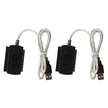 2X Новый кабель-адаптер USB 2.0 на IDE SATA S-ATA/2.5/3.5 (кабель-переходник)