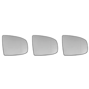 3X Правое боковое зеркало заднего вида Стекло бокового зеркала с подогревом + регулировка для BMW X5 E70 2007-2013 X6 E71 E72 2008-2014