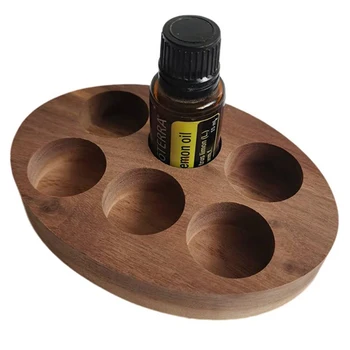  Деревянный органайзер для хранения эфирных масел Практичная подставка для масла с 6 слотами для лаков для ногтей с эфирным маслом