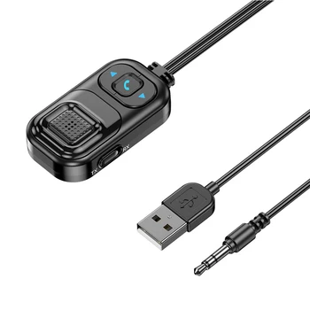 USB Адаптер Бас Авто Аудио Беспроводной Приемник Передатчик Bluetooth-совместимый 5.1 Гарнитура Громкая связь Автомобильный комплект