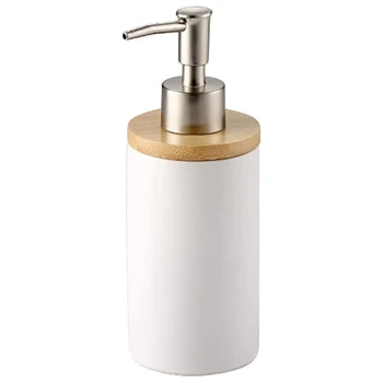 400 мл Керамический дозатор мыла Дозатор лосьона в скандинавском стиле Дозатор мыла для кухни и ванной комнаты-белый