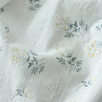 Маленькая цветочная жаккардовая ткань из чистого хлопка 100% хлопок с вышивкой ручной работы DIY Детская юбка Одежда Ткань