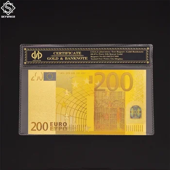 * Банкноты евро Бумажные деньги 200 евро Мировой вексель Валюта Банкнота в пластиковом конверте