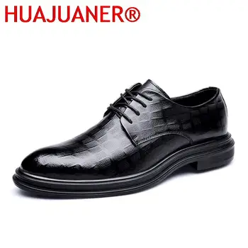 деловая мужская обувь модная кожаная оксфордская мужская свадебная обувь на шнуровке однотонная черная обувь бренд итальянская офисная обувь дерби