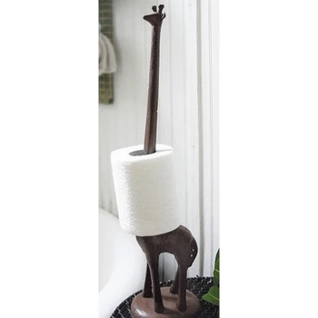  чугунный держатель туалетной бумаги, отдельно стоящий держатель для бумажных полотенец жирафа, декоративная бумажная подставка для ванной комнаты прочный